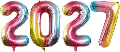 Rainbow 2027 Foil Number Balloons by GOER