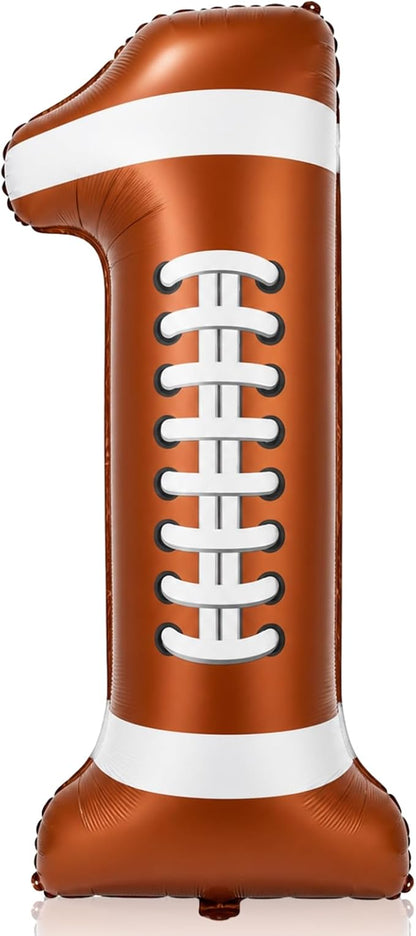 Blueweenly Football 1st Birthday Balloon 40 Inches Number 1 Balloon Giant by Blueweenly