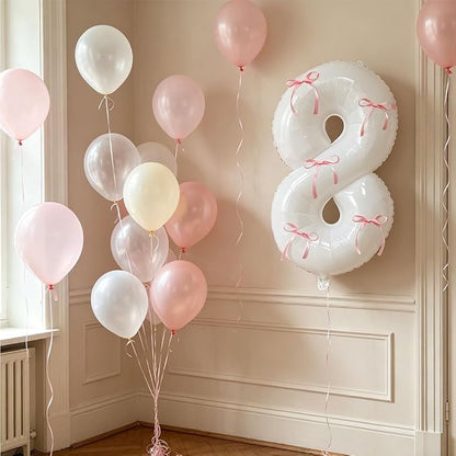 32 Inch White Number Foil Balloon - Image 2