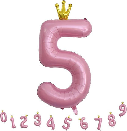 40 Inch Pastel Pink 5 Number Balloons, Giant Foil 5th Birthday Number Balloon - Image 9