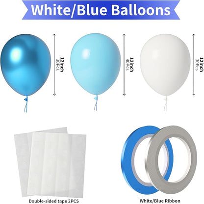 100 Pack 12 Inch Extra Thick Latex Party Balloons Metallic Blue - Image 2