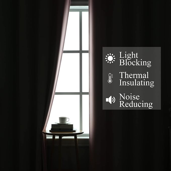 Sage Green and Pink Room Darkening Blackout Curtains 84 Inch Length 2 Panels Set - Image 3