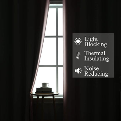 Sage Green and Pink Room Darkening Blackout Curtains 84 Inch Length 2 Panels Set - Image 3