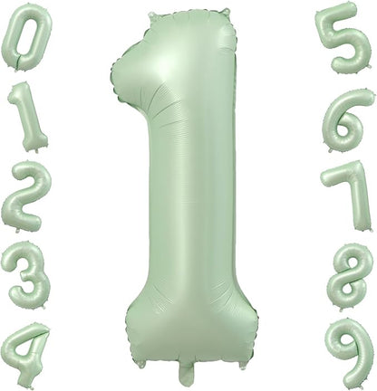 Olive Green 40 Inch Number 1 Foil Balloon Helium Fillable by TNCDJKPA