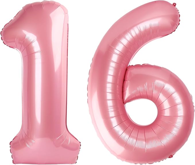 16 Balloon 40 inch Pearl Pink Number Balloons by Enyeopd
