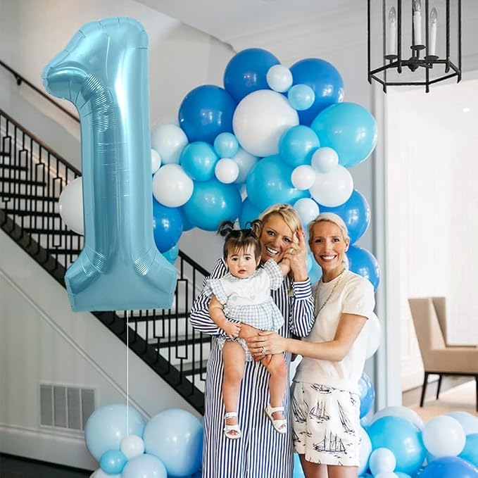 Pearl Blue Number 1 Balloon 40 Inch - Image 2