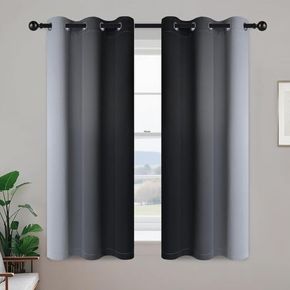 Yakamok Ombre Curtains Black and Greyish White - Image 2