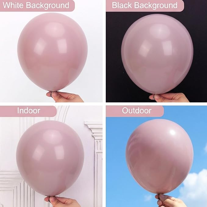 RUBFAC 135pcs Dusty Pink Balloons, Latex Boho Blush Pink Balloon Different - Image 4