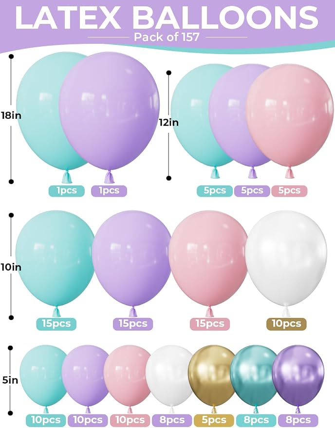 Mermaid Balloon Garland Arch Kit - Image 8