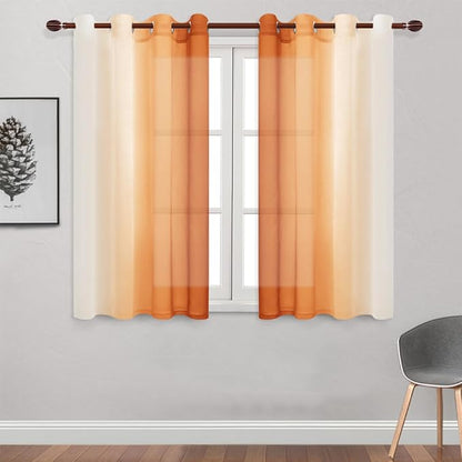 DWCN Faux Linen Ombre Sheer Curtains - Image 2