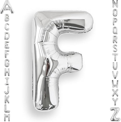 AULE 40 Inch Silver F Balloon Letter Foil A-Z Birthday Big Alphabet | Birthday by AULE