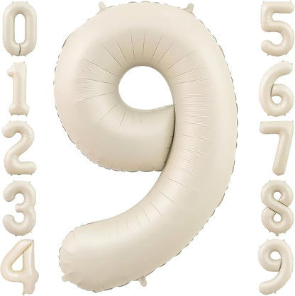 40 Inch Cream Foil Number 9 Balloon by TNCDJKPA
