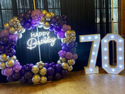 Purple and Gold Balloon Arch Kit, Different Size Balloons - Image 5