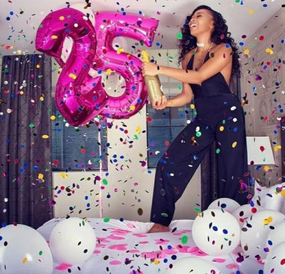 5 Balloon Number 40 Inch Hot Pink Balloons - Image 3