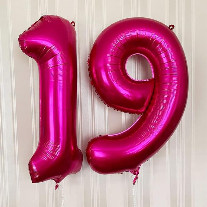 9 Balloon Number Hot Pink 9 Birthday Balloon 40 inch Foil Mylar Large 9 Balloon - Image 3