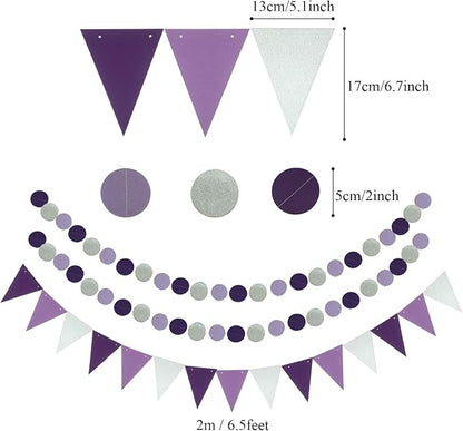 Party Decoration, Pom Poms Flowers, Garlands String Polka Dot and Triangle - Image 5