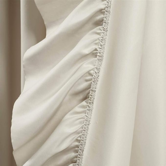 Lush Decor Reyna Ruffle Window Curtain Panel Set, Wheat - Image 4