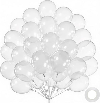 50pcs Clear Balloons, 12 Inch Transparent Latex Balloons | Helium Quality by Colorfullifefromnowon