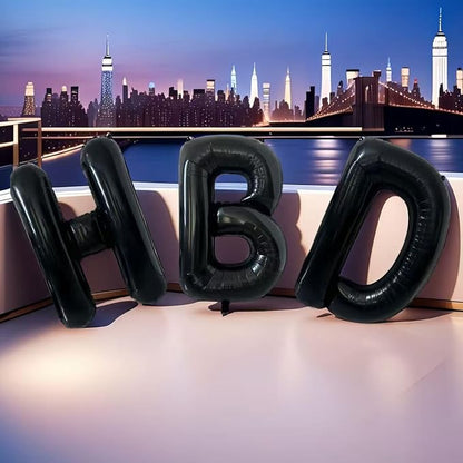 40 Inch Black Letter Z Foil Balloon, Large Jumbo Mylar Helium Alphabet Balloon - Image 6