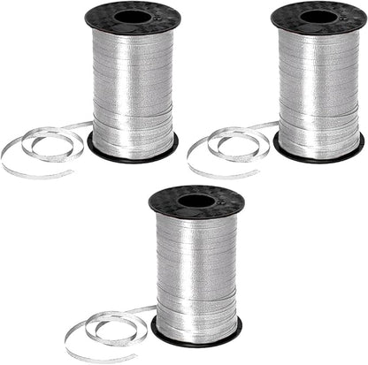 PMU 1500 Yards x 3/16in Silver Crimped Curling Ribbon String by PMU