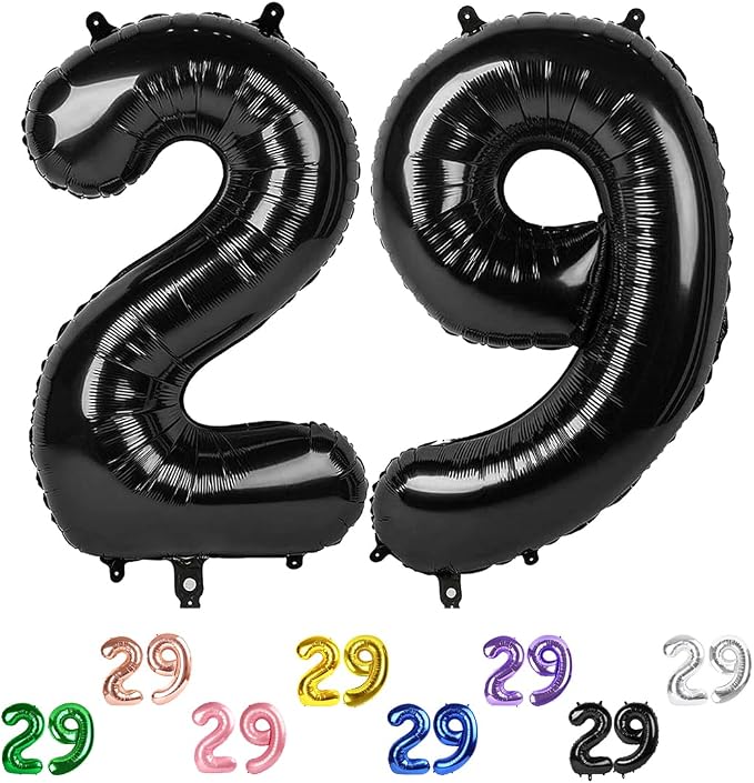 Number Balloons 29 Balloon 40 inch Black by Enyeopd