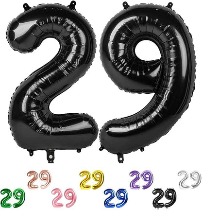 Number Balloons 29 Balloon 40 inch Black by Enyeopd