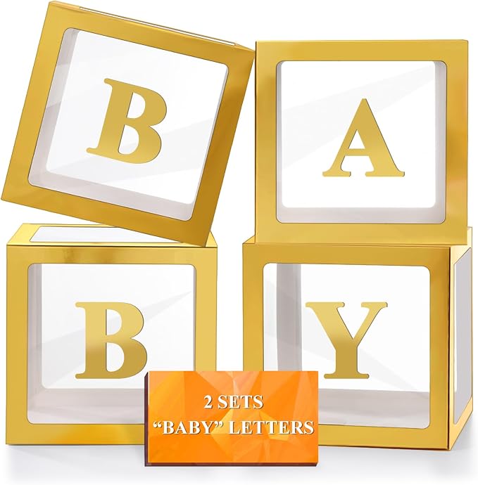 Ledido Baby Boxes with Letters for Baby Shower Decorations by Ledido