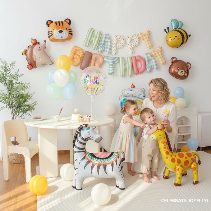 Animals Happy Birthday Foil Balloon Decorations Kit - Image 6