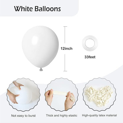 50 Pack White Balloons 12 Inch - Image 2