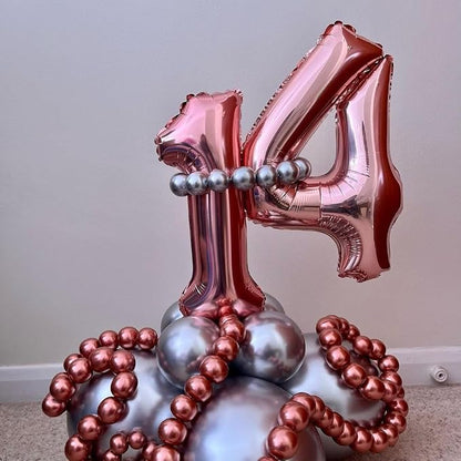 Rose Gold 14 Number Balloons, 40 Inch Big Giant Jumbo 14 or 41 Balloon Numbers - Image 5
