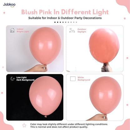 Jobkoo Dusty Pink Balloons 12 Inch, Vintage Retro Blush Pink Latex Balloon | - Image 3