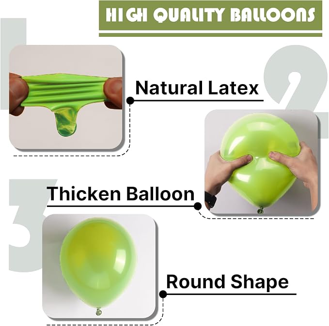 PartyWoo Lime Balloons 100pcs Green Light Green Color 5 Inch | Balloons - Image 7