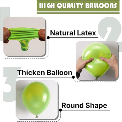 PartyWoo Lime Balloons 100pcs Green Light Green Color 5 Inch | Balloons - Image 7