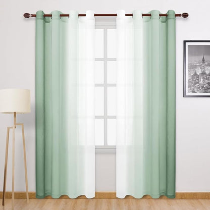 DWCN Ombre Faux Linen Sheer Curtains by DWCN