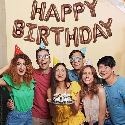 TONIFUL 16 Inch Chocolate Happy Birthday Balloons Banner Decorations | Reusable - Image 6