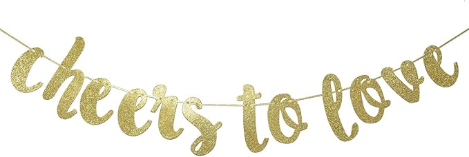 Qttier Wedding Banner, Cheers Love Decor, Pre-strung | Wedding Reception Party by Qttier
