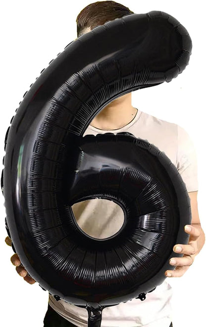 Number Balloons Black Party Balloon - Image 2