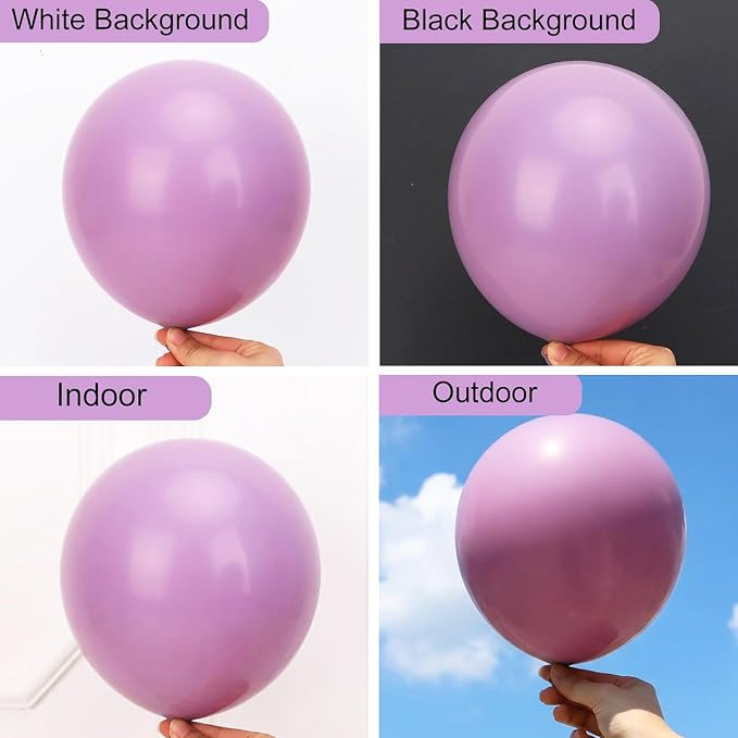 RUBFAC Purple Balloons Different Sizes Dusty Purple Party Balloon 154pcs | - Image 3