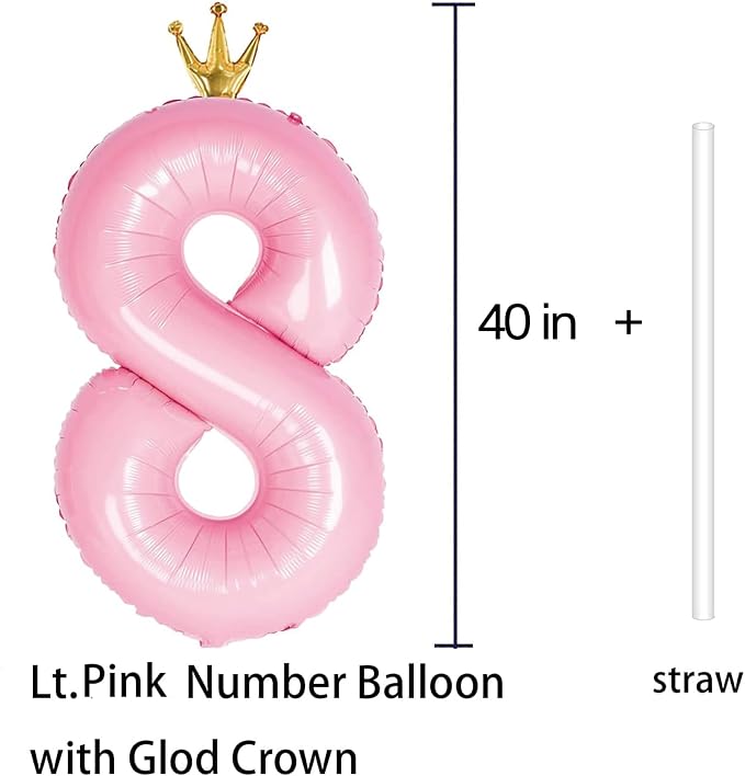 Giant Light Pink Number 8 Balloon - Image 4