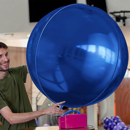 50 Inch Giant Navy Blue Round Foil Balloons - Image 3