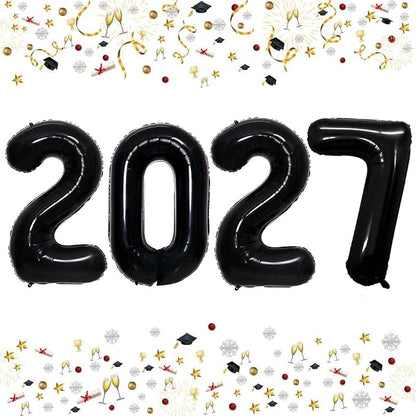 Black 2027 Foil Number Balloons by GOER