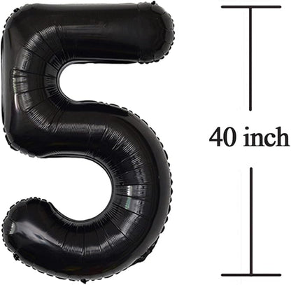 Black 50 Number Balloons Giant Jumbo Number 50 Foil Mylar Balloons - Image 3