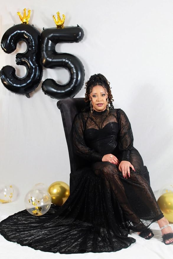 50 Balloon 40 inch Black Number Balloons - Image 3