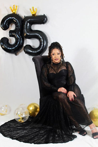 50 Balloon 40 inch Black Number Balloons - Image 3