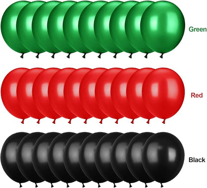 TecUnite 100 Pieces Red Black and Green Balloons Juneteenth Freedom Day 13 Inch - Image 6