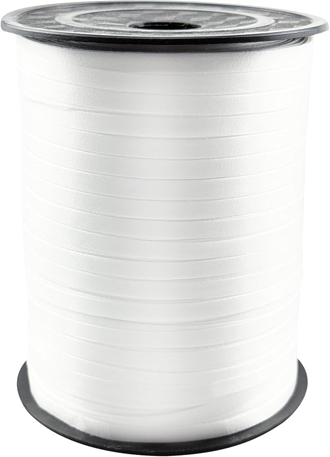 1/5'' White Curling Ribbon 500 Yard Balloon String Ribbon | White Ribbon - Image 8