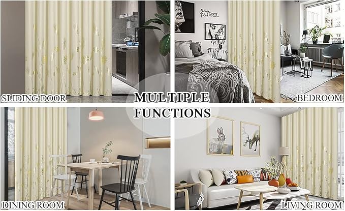 Beige Room Darkening Curtain for Sliding Door 80W x 84L Inch Long Extra Wide - Image 9