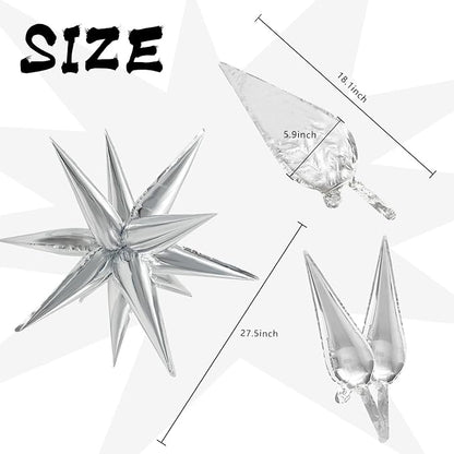 60Pcs Silver Star Balloons Birthday Decorations Explosion Mylar Balloons 12 - Image 7