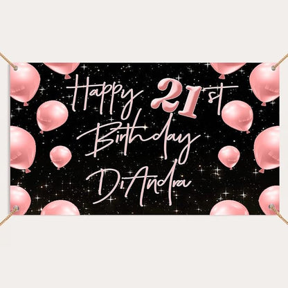 Generic Personalized Happy Birthday Banner, Customized by Custom