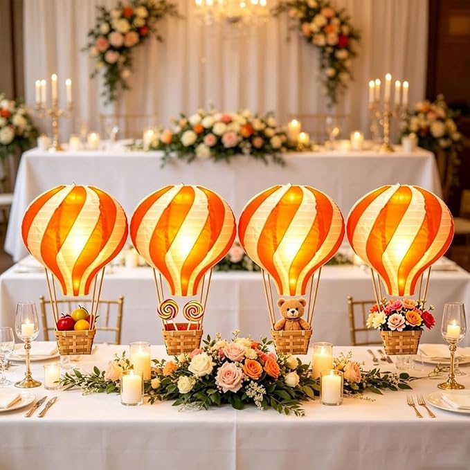 Palmhill 8 Sets 11.8" Hot Air Balloon Decorations Lanterns - Image 6